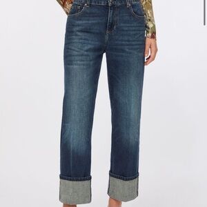 Lui Jo Better Straight Jeans Size 32 Turned Up Hem Italian Designer Denim
